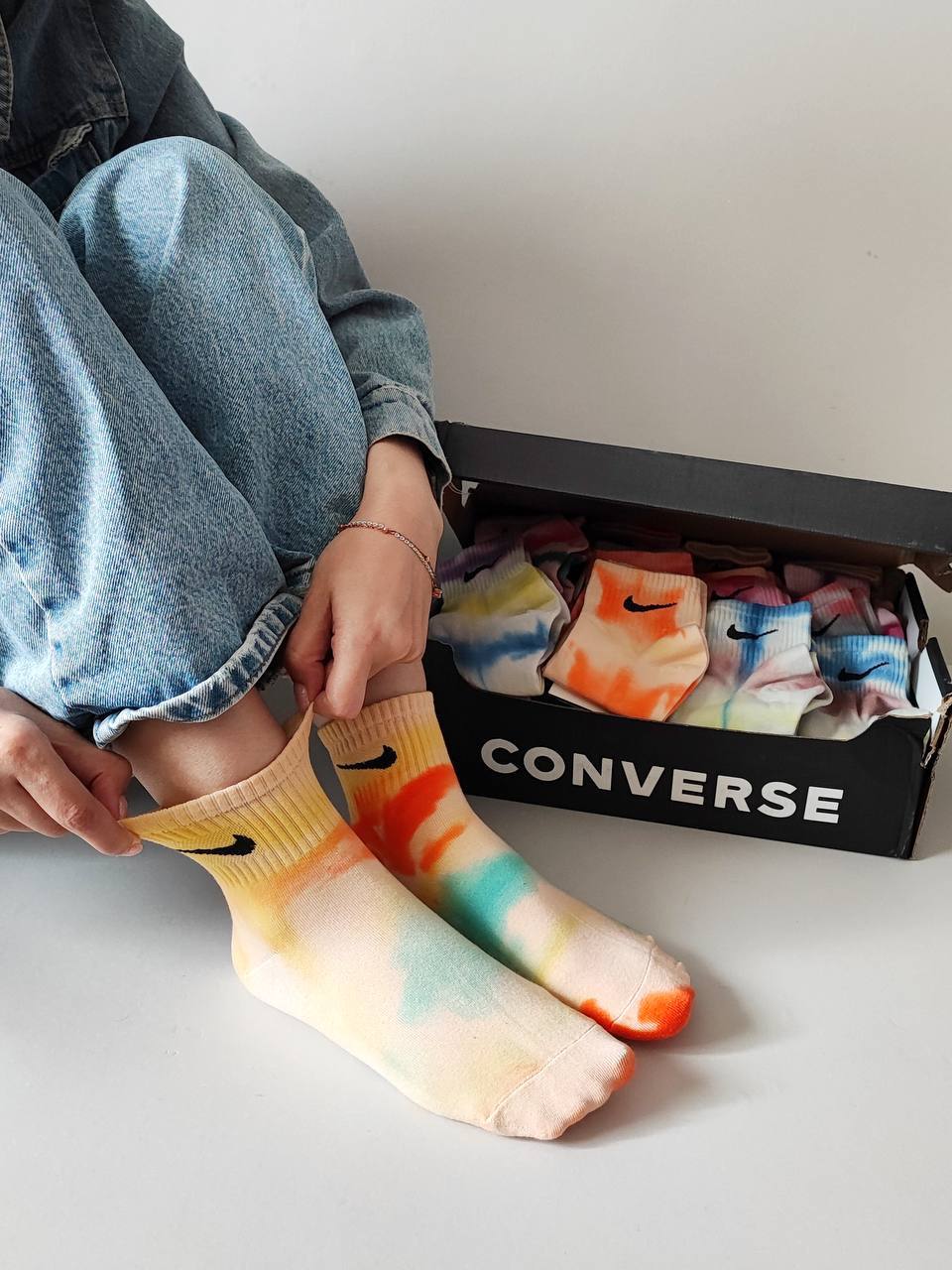 جوراب های آبرنگی مچی و نیم ساق